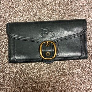 Mint Green Wallet with Plaid Interior